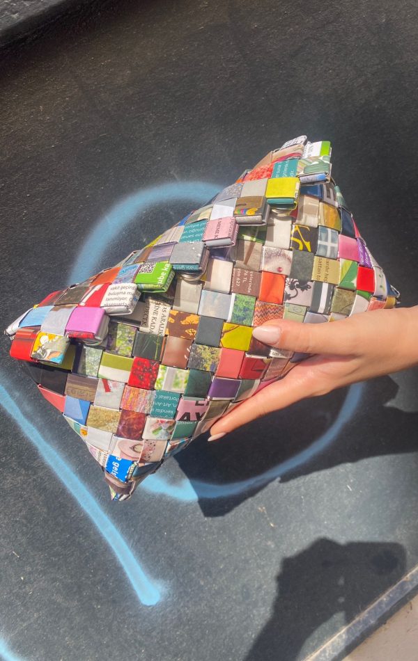 Çok Renkli, Kapaklı Clutch Çanta - Görsel 2
